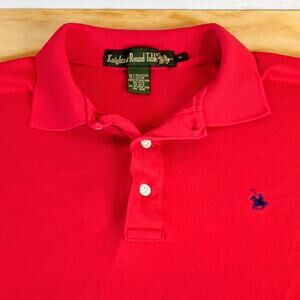 Vintage Knights of Round Table Mens Polo Shirt Large Red Cotton Logo Golf
